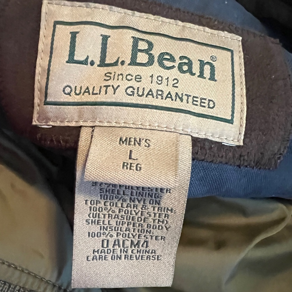 LL Bean Men’s Blue Canvas Field Barn Coat Removable Down Quilted Lining - Large - Picture 12 of 16